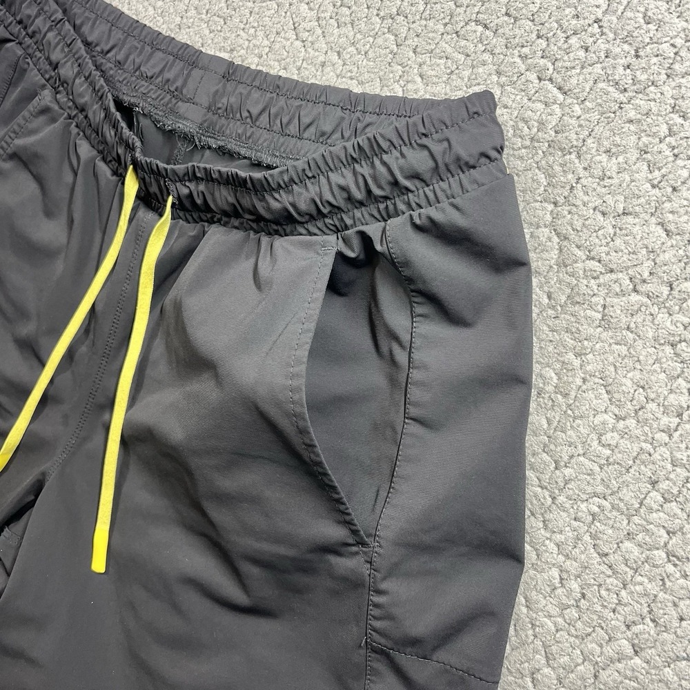 WOLACO Training Shorts Performance Mens Sz S Blac Yellow Drawstring Athletic Gym - Picture 2 of 12